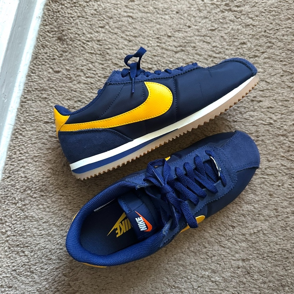 Nike Navy and Yellow Athletic Shoes